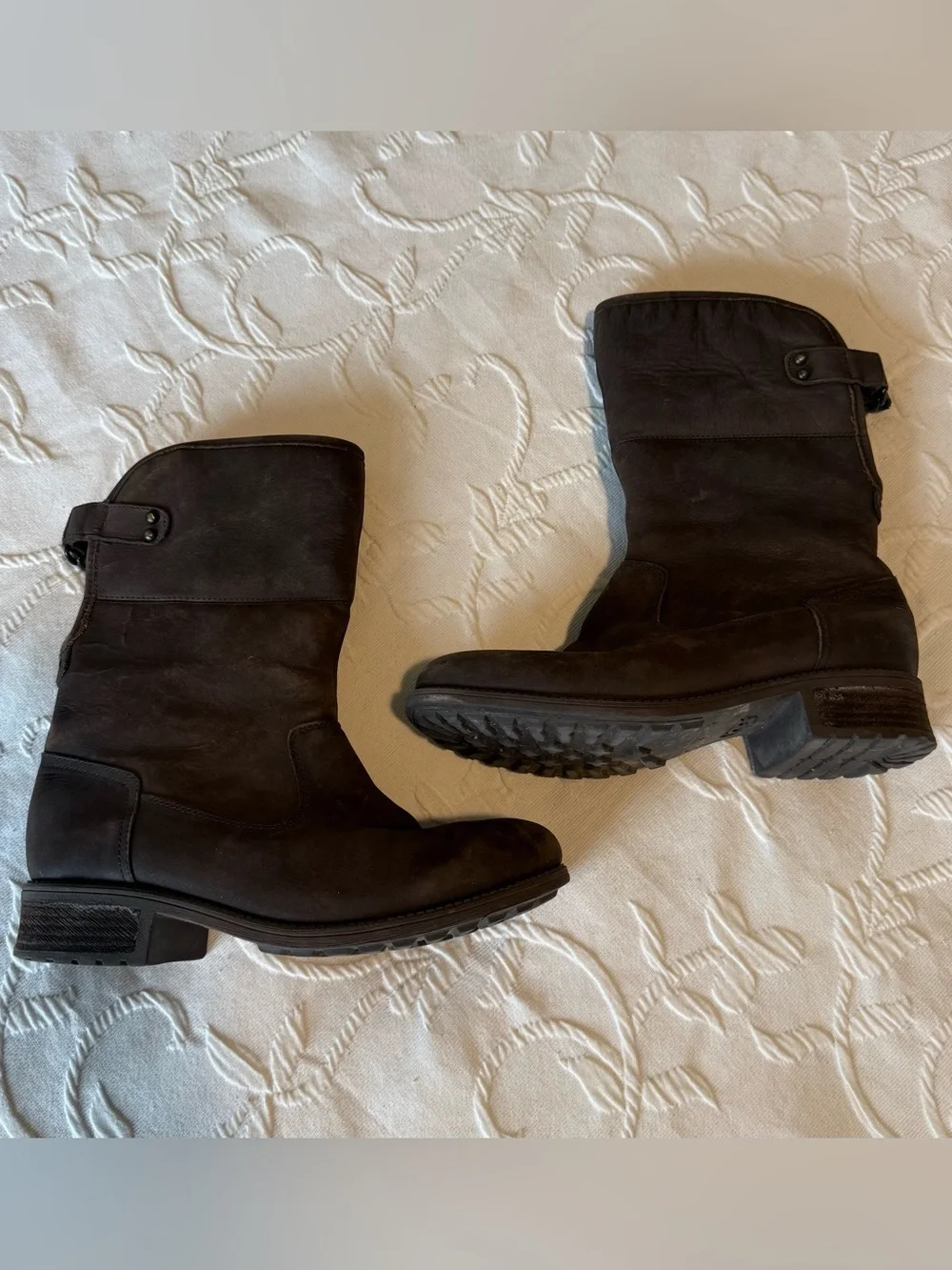 UGG Women’s Dark Brown Aldon Buckle Mid-Calf Boots